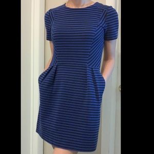 Madewell Gallerist Ponte Dress. Striped With Pockets. Size 6.